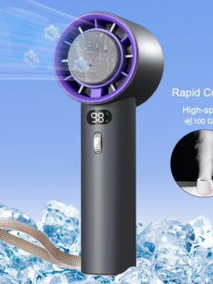 Portable Handheld Turbo Fan Cooling Semiconductor Refrigeration 3000mAh Battery Wind Speeds Adjustable Mini Personal Fan
